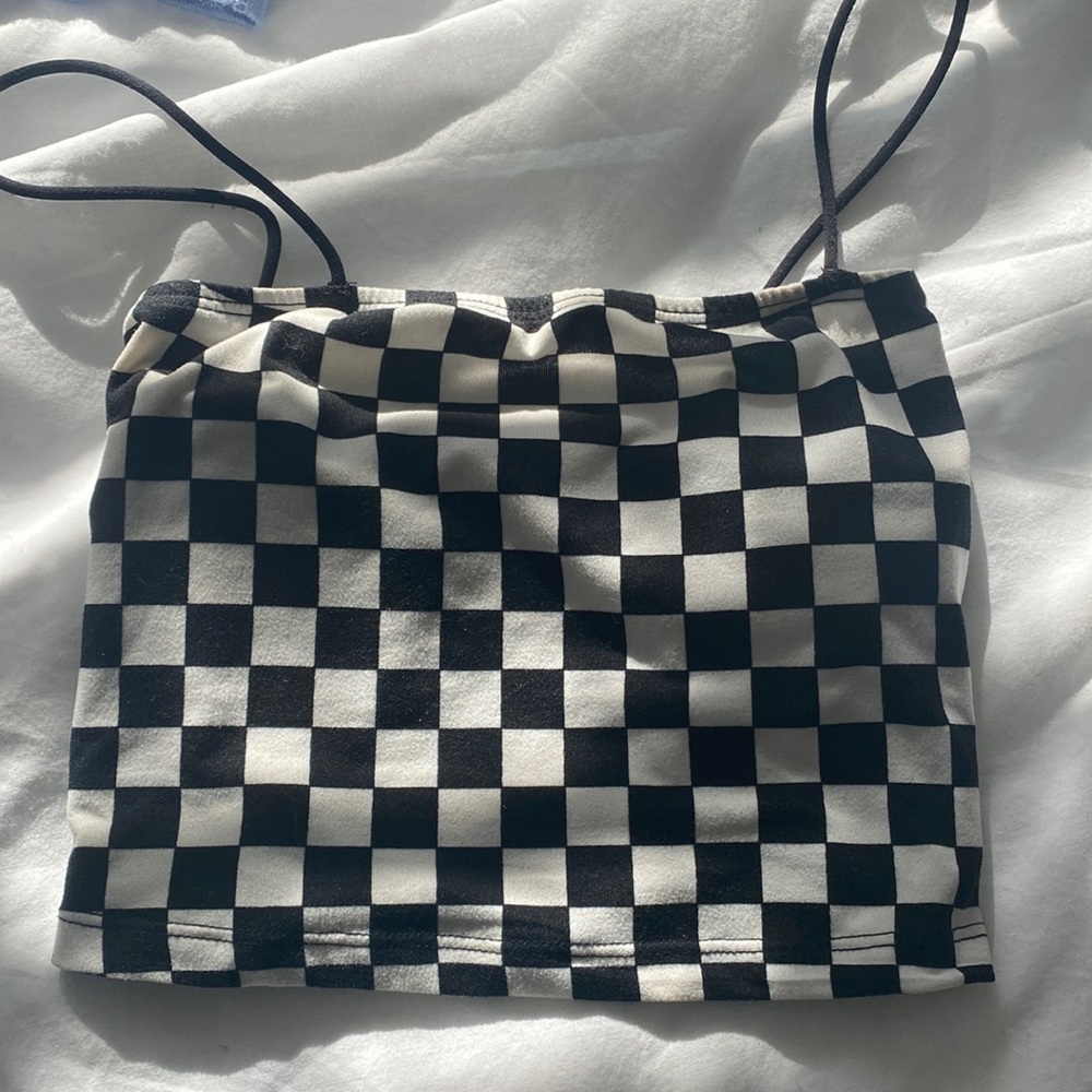 Shein xs checkered crop top